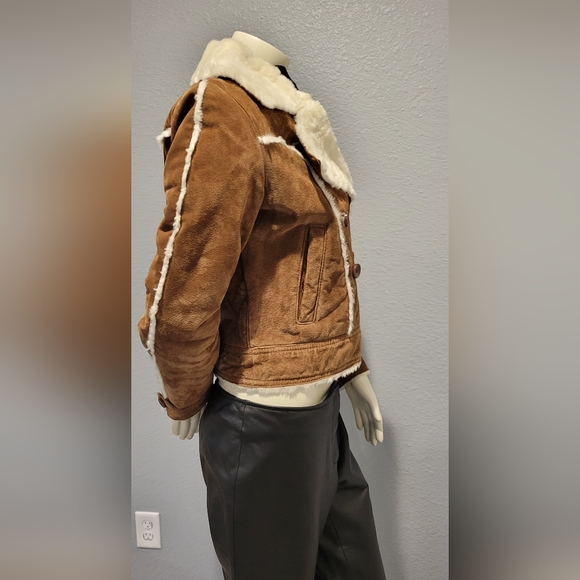 Wilsons Leather Tan and Cream Teddy Jacket - Picture 3 of 16